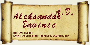 Aleksandar Davinić vizit kartica